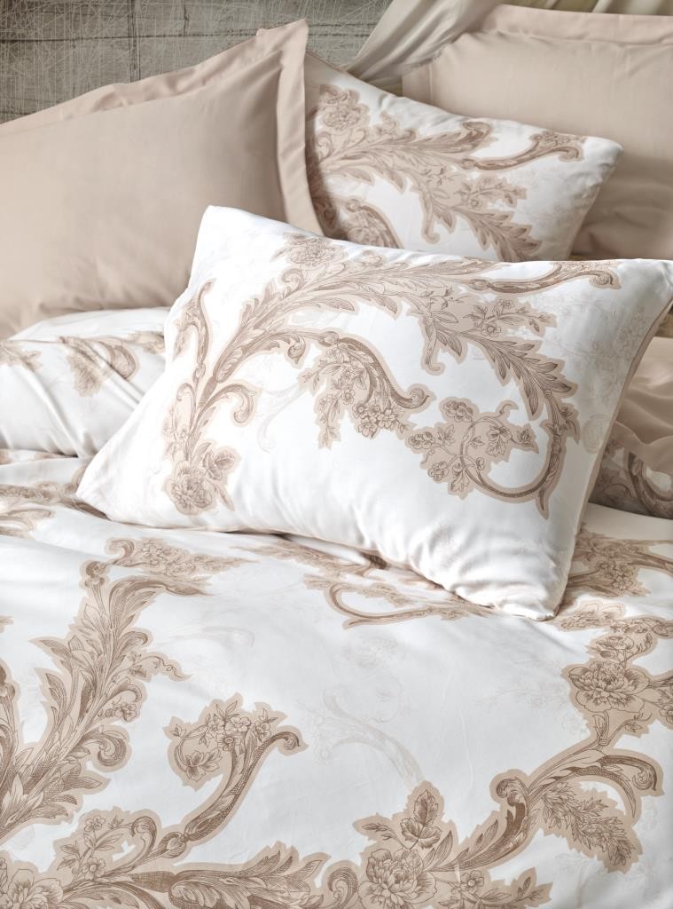 Satin Loren Bej - Set Kellef Dyshe 200X220